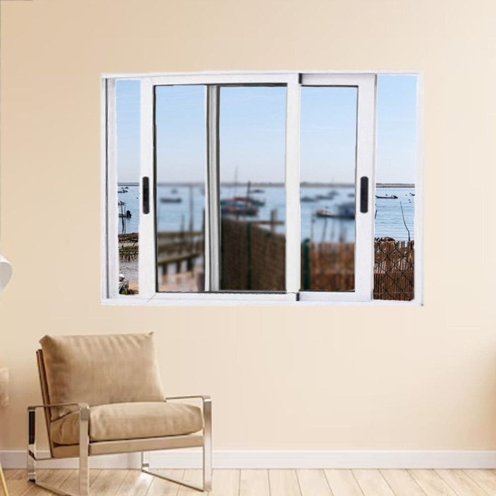 Janela Vitrô de Alumínio 2 Folhas Móveis 100 x 150cm Linha 25 Branco