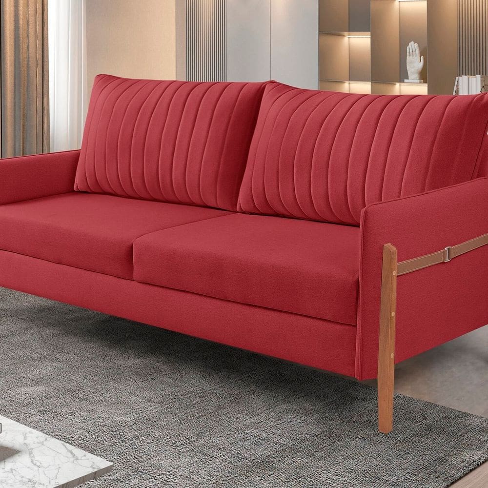 Sofá 2 Lugares Living Orion Design Ergonômico Vermelho