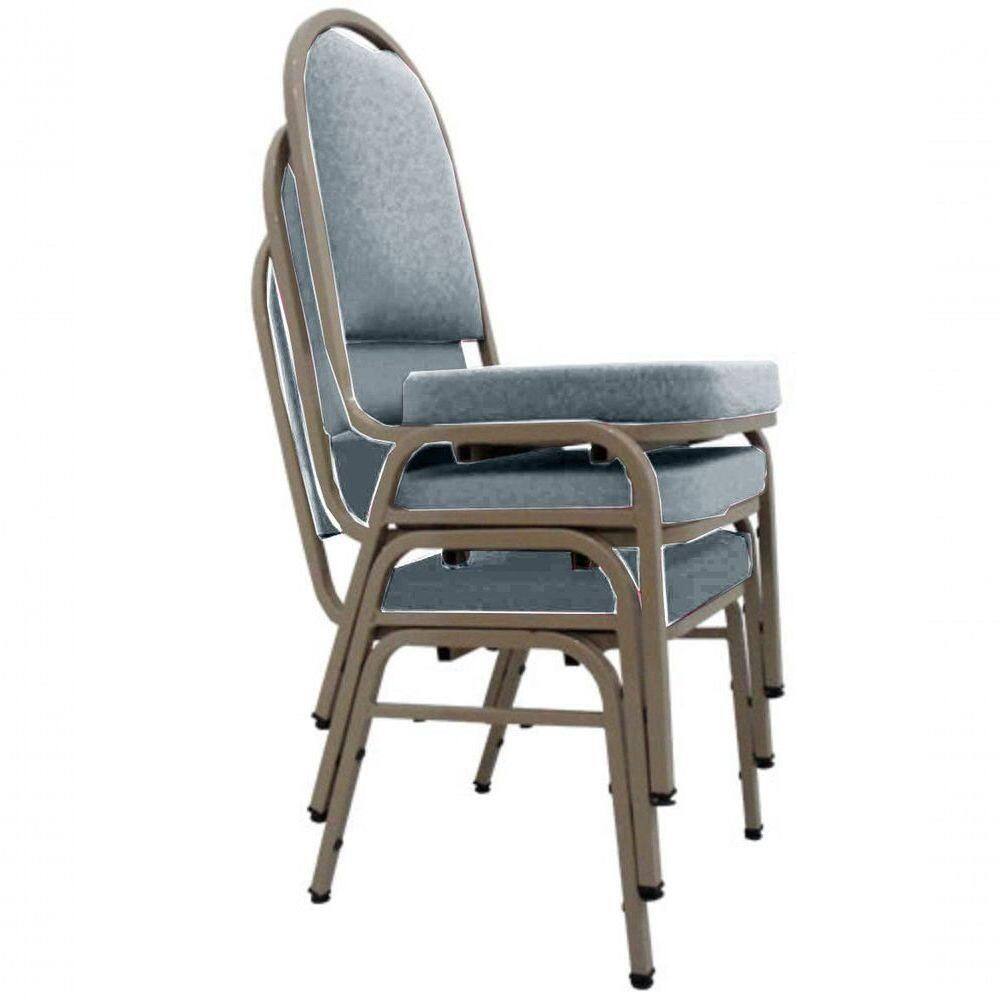 03 Cadeiras Para Hotel E Auditório Linha Hotel Cinza