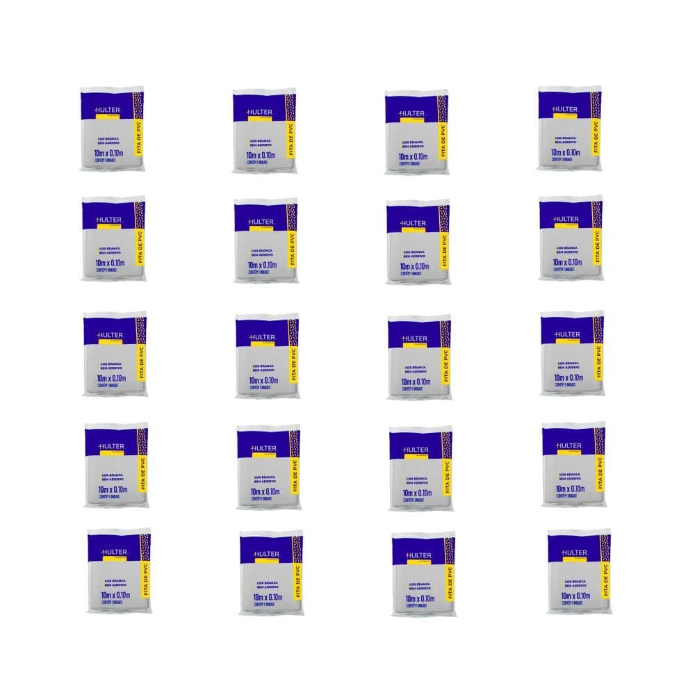 Kit 20 unidades Fita PVC sem Adesivo Hulter HT110BA Branca