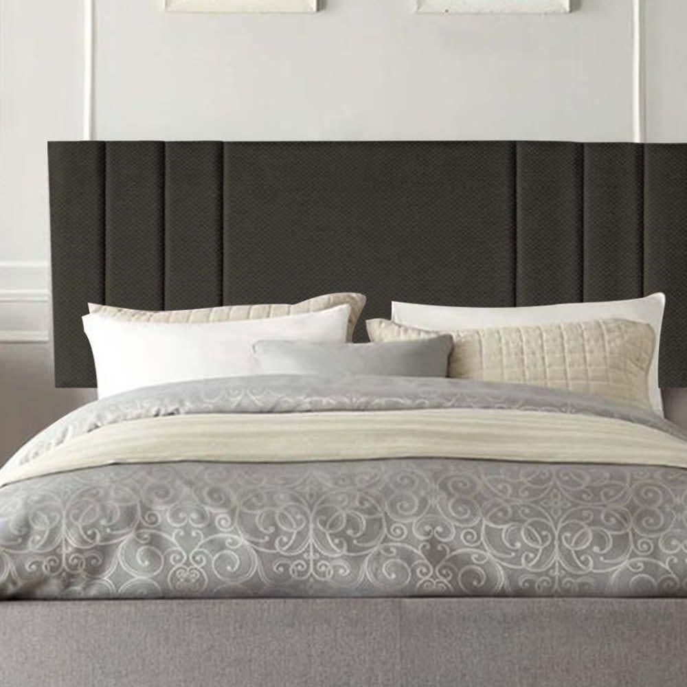 Painel Estofada Grécia 90cm Solteiro Para Cama Box Quarto Linho Marrom