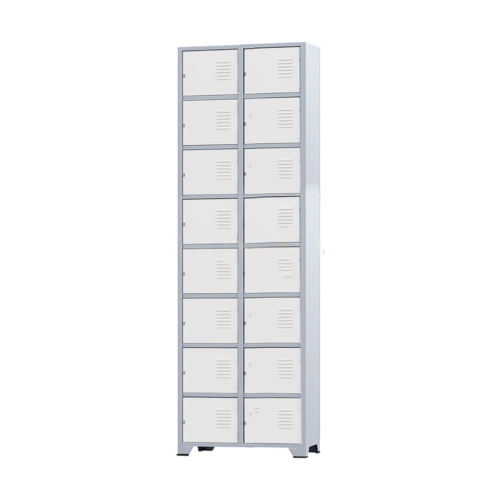 Armário Roupeiro De Aço 16 Portas Para Vestiário Academia Locker Branco com Chave