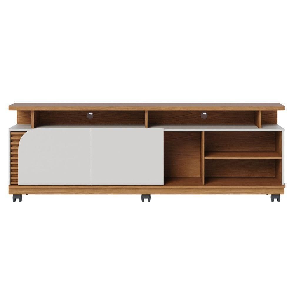 Rack Para Sala Bancada De Tv 75 Pol 180cm Madrid C05 Freijó-off White Matte - Mpozenato