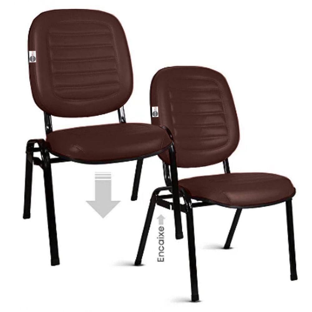 02 Cadeiras Empilhável Para Igrejas Evangélicas Linha Holy Vermelho