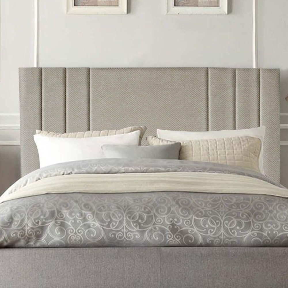 Cabeceira Estofada Grécia 140cm Casal Para Cama Box Quarto Linho Bege - Gat Magazine