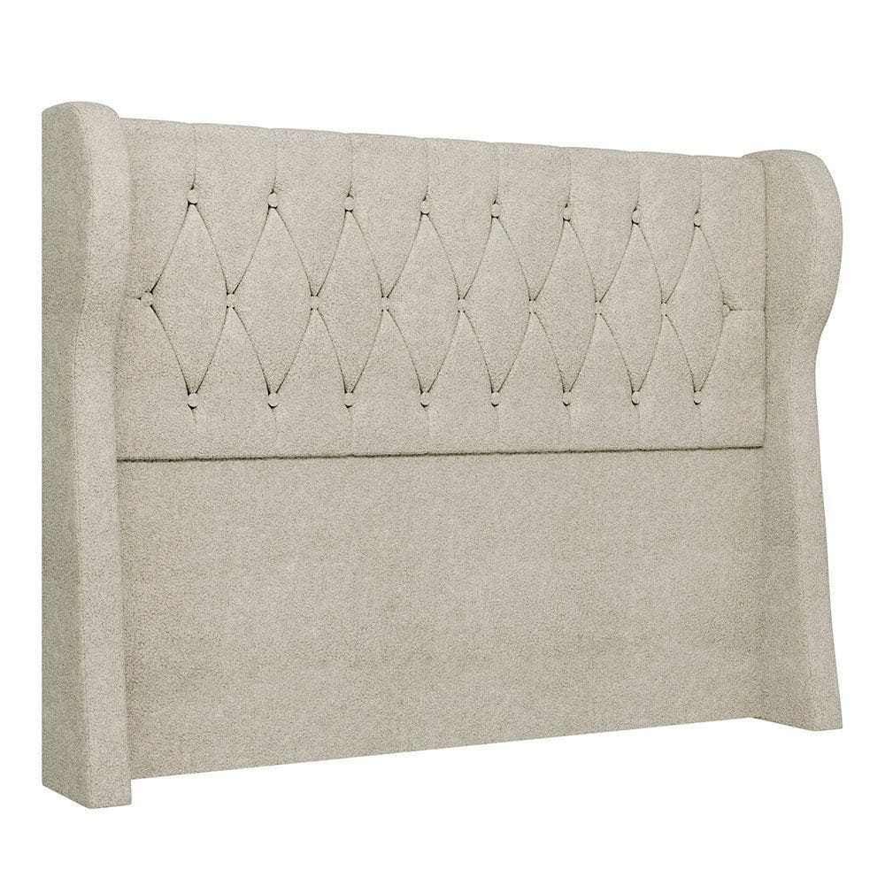 Cabeceira Casal Cama Box 140cm Malva I02 Bouclê Bege Mpozenato