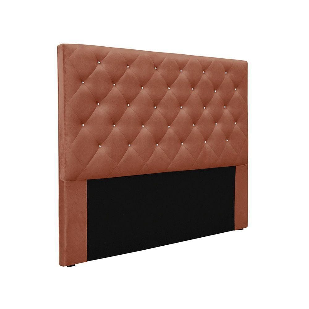 Cabeceira Cama Box Casal 140 Cm Tania Veludo S04 - D`rossi Cor Cobre