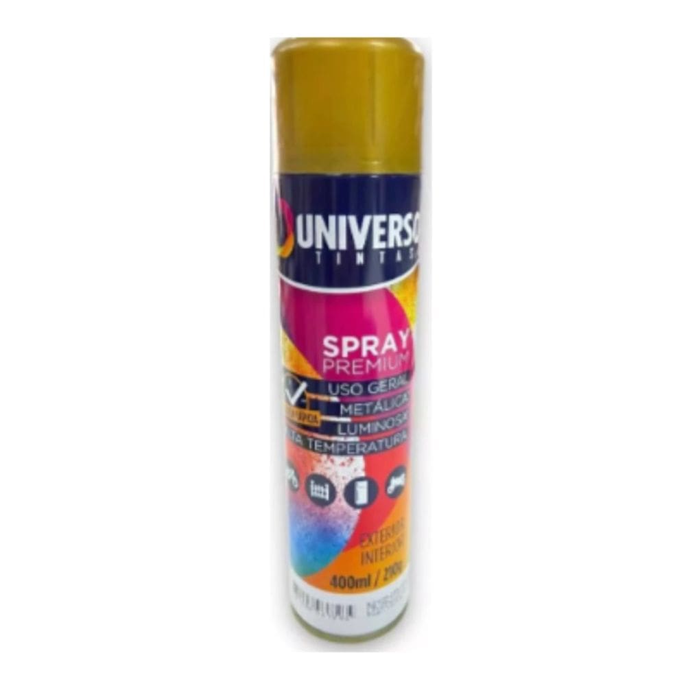 Tinta SPRAY USO Geral Ouro Metalico 400ML Universo