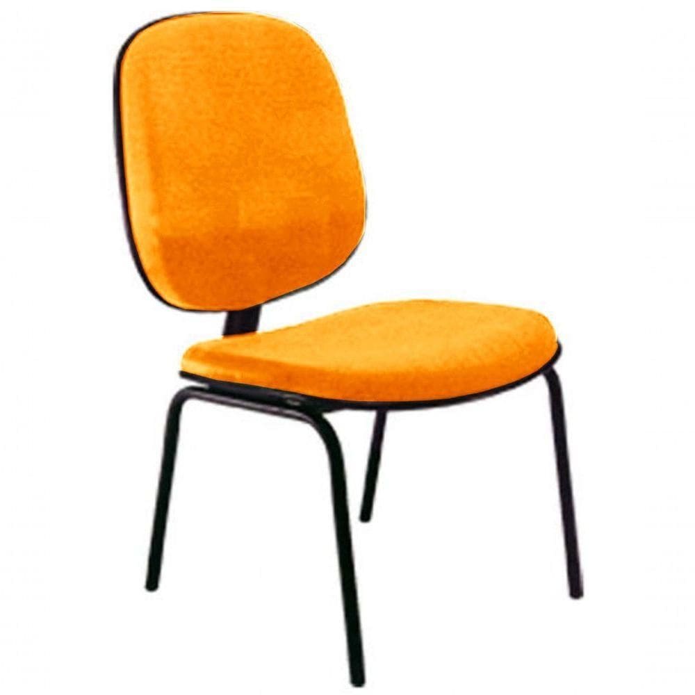 Cadeira Diretor Fixa Para Escritório Linha Uno Laranja