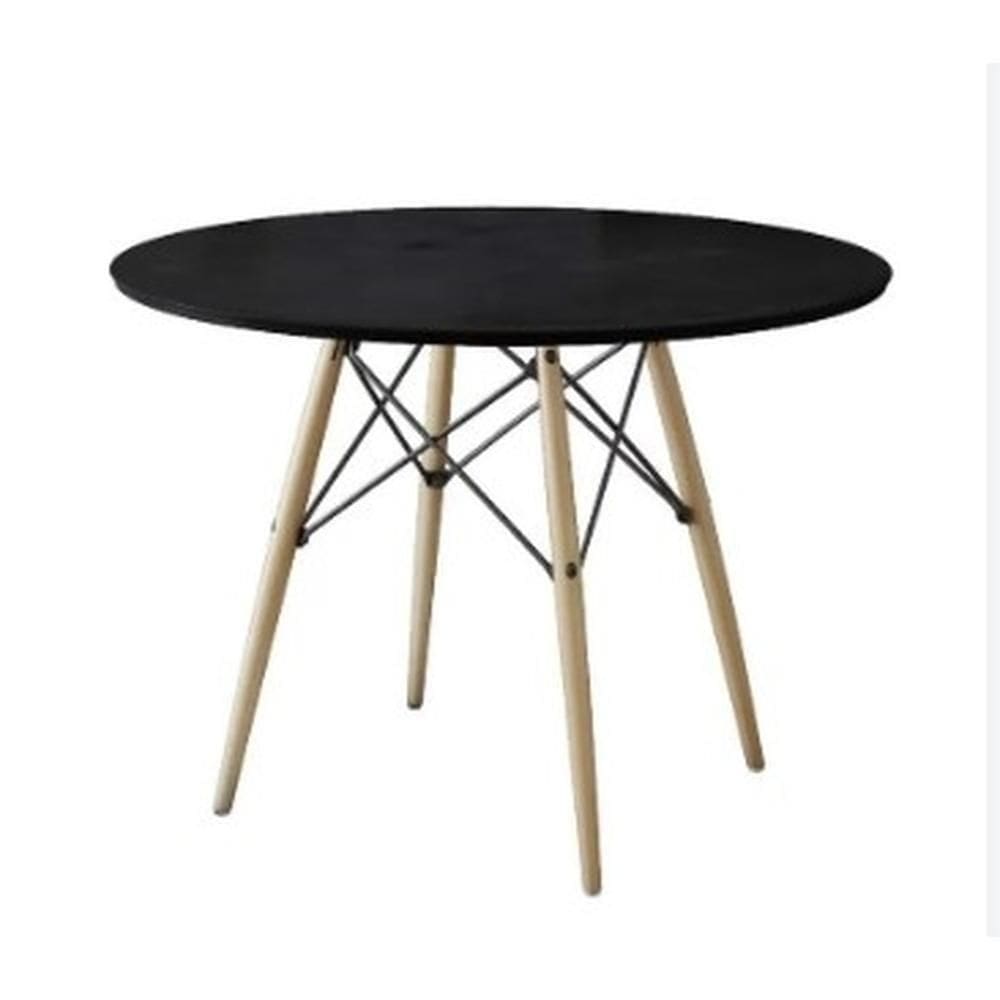 Mesa De Jantar Redonda Eames Eiffel 80cm Preta