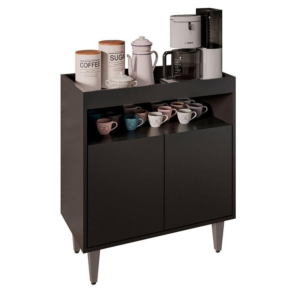 Balcão Aparador Buffet Cantinho Do Café 71cm Lice M24 Preto - Mpozenato