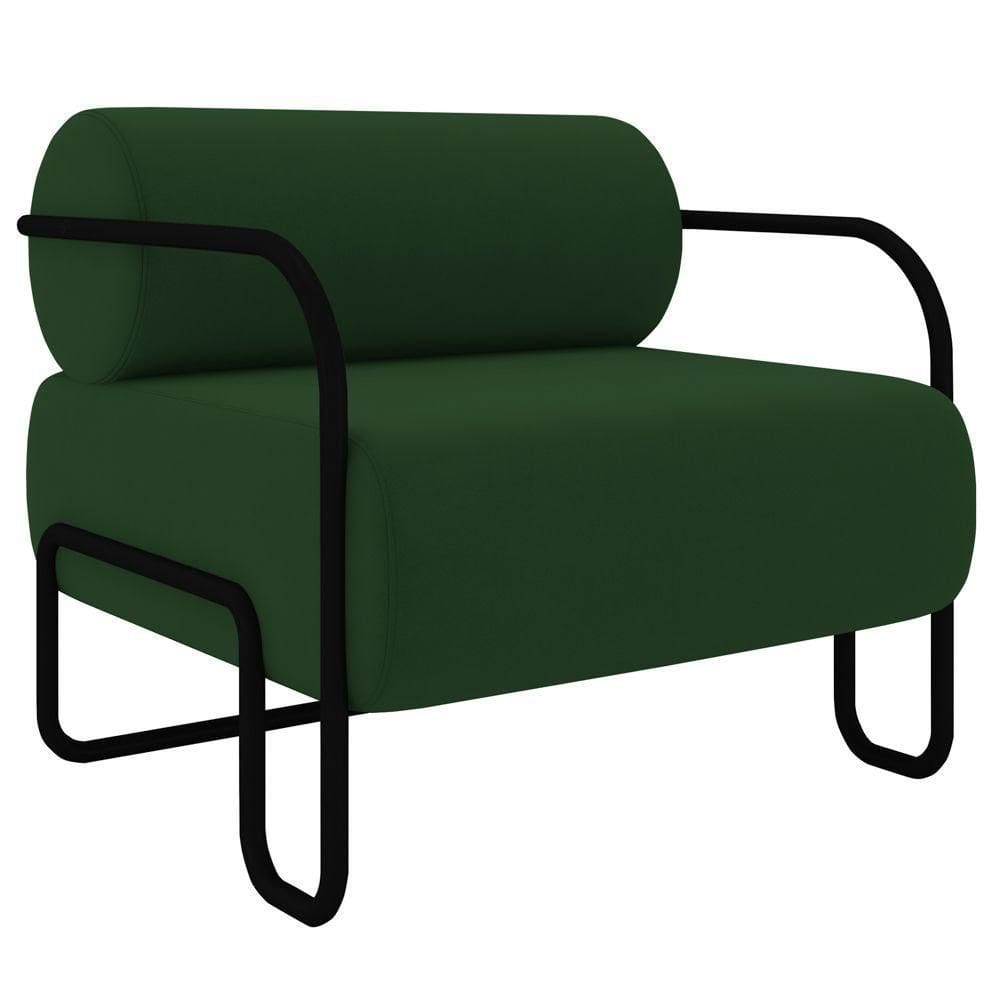 Poltrona Decorativa Para Sala Industrial Kira K04 Veludo Verde Musgo Mpozenato