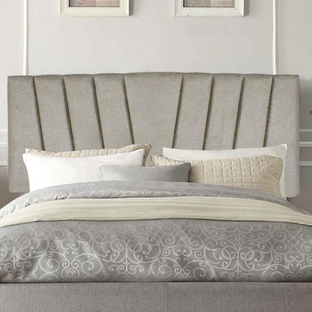 Painel Estofada Bélgica 90cm Solteiro Para Cama Box Quarto Linho Bege