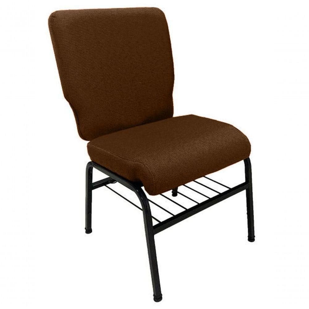 01 Cadeira Para Igrejas C/ Porta Biblía E Porta Cálice Marrom