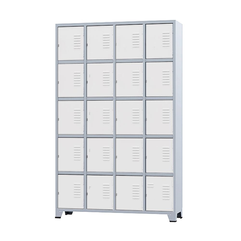 Armário Roupeiro De Aço 24 Portas Para Vestiário Academia Locker Branco com Chave