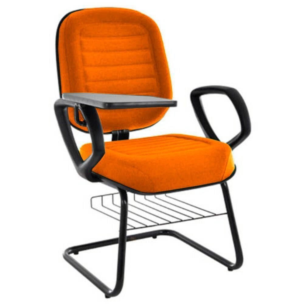 Cadeira Universitária Com Prancheta Linha Blenda Laranja