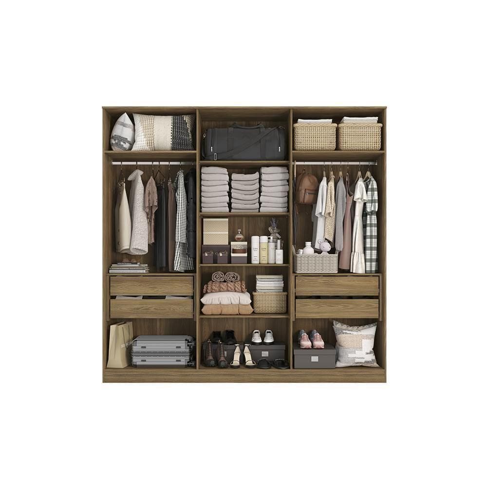 Guarda-roupa Closet 4 Gavetas Kapperberg Adapt Nogueira 237cm