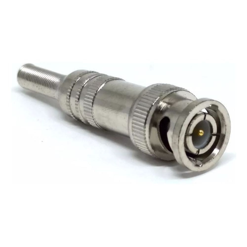 Kit Com 10 Conector Bnc Metal 4mm C/ Mola E Parafuso