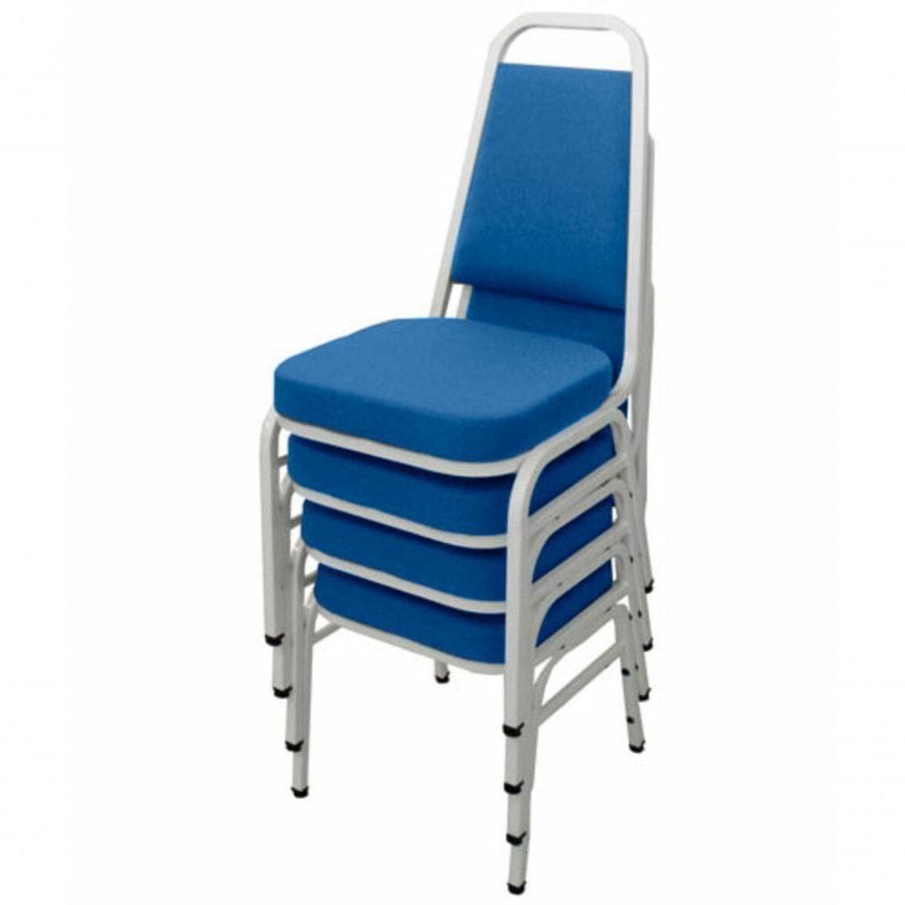 Kit Com 4 Cadeiras Empilháveis Linha Hotel Plus Azul