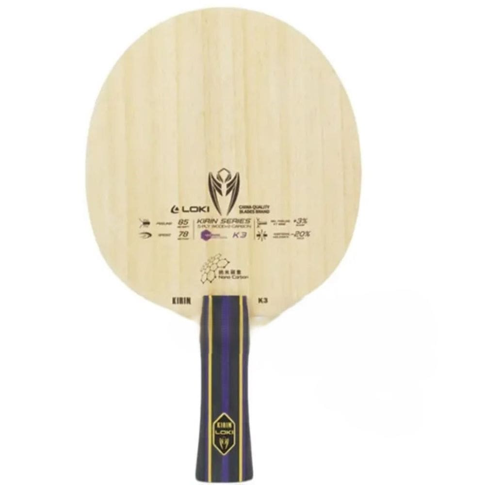 Raquete Lâmina Tênis de Mesa Ping Pong Loki Kirin K3 Madeira + Carbono