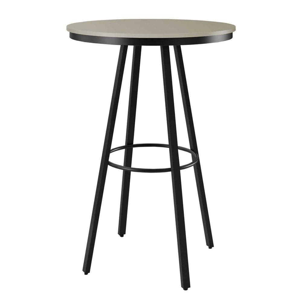 Mesa Bistro Redonda 70 Cm Estrutura Aço Carbono Base Preta Boston Fendi