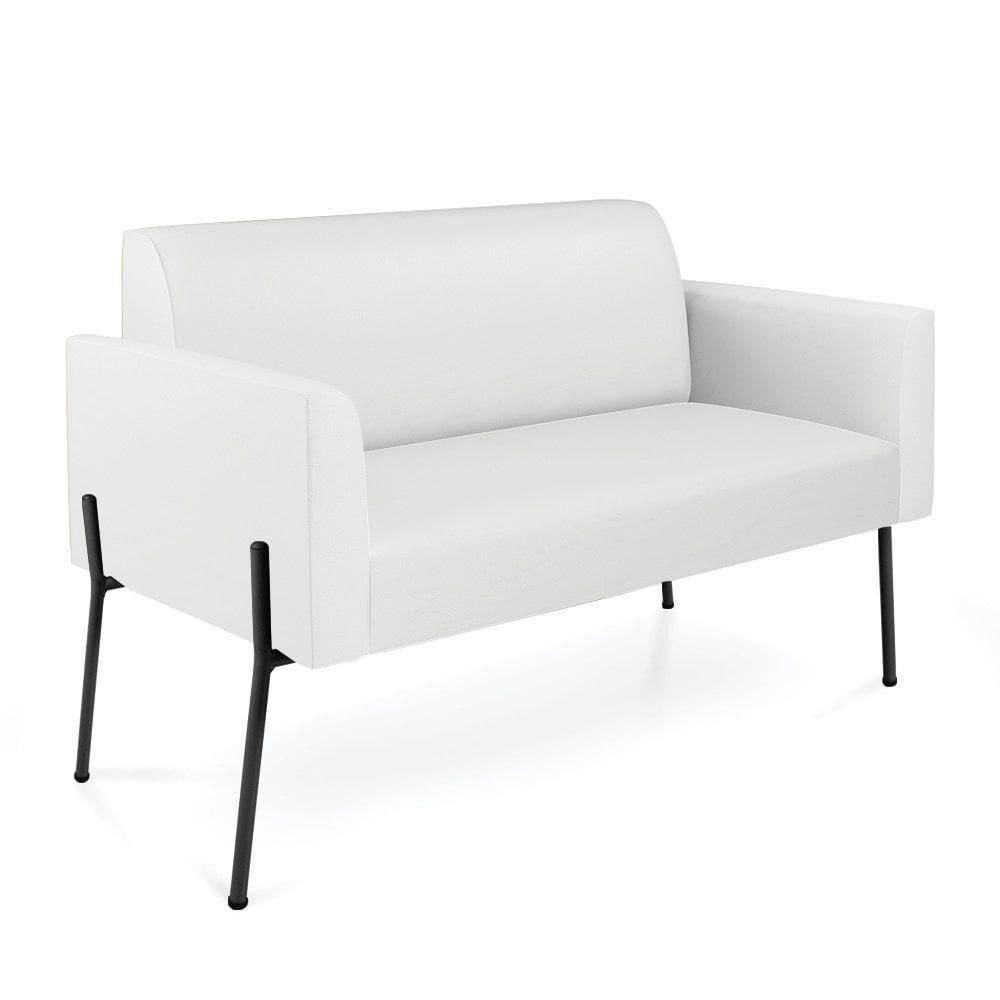 Sofá Namoradeira 2 Lugares Pé De Ferro Preto Marisa Corino D03 - D`rossi Cor Branco
