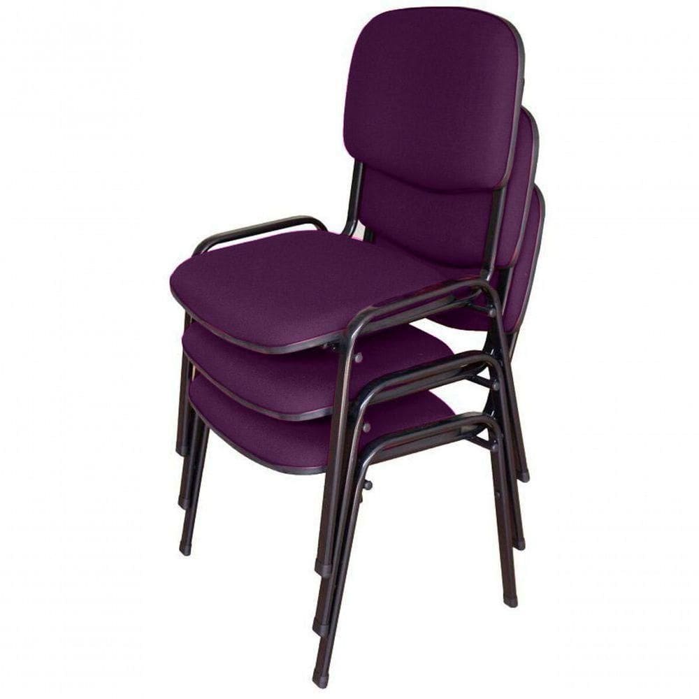 03 Cadeiras Para Auditórios Linha Hotel Auditório Roxo