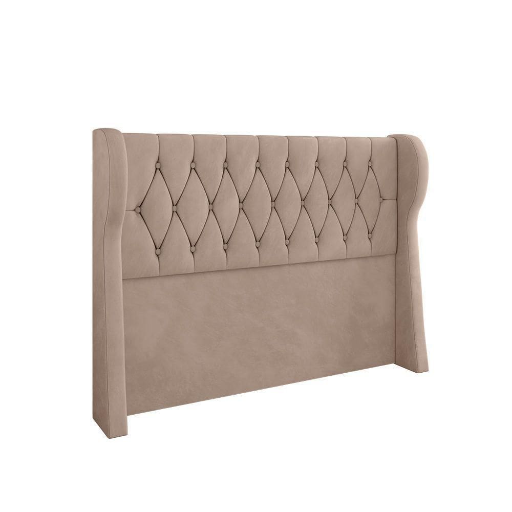 Cabeceira Para Cama Box King 193 Cm Beatriz Veludo Bege I02 - D`rossi