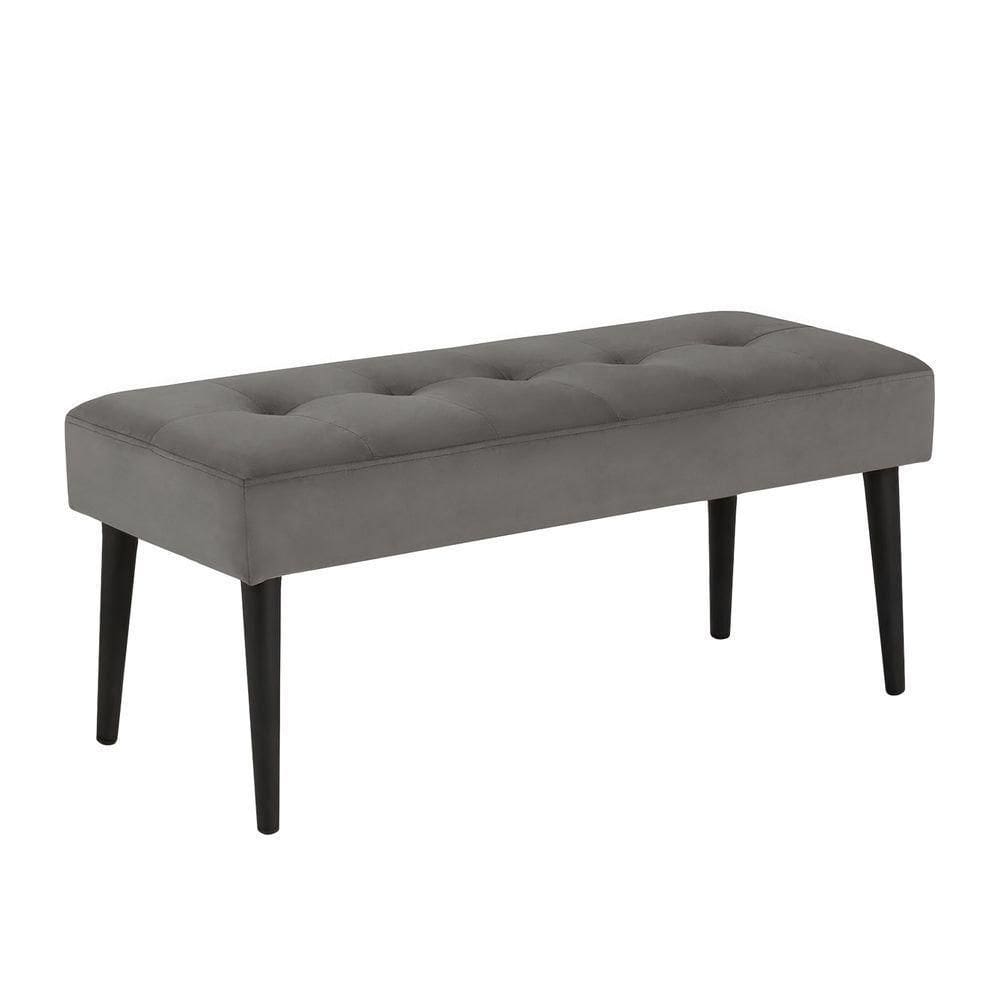 Banco Estofado Theo 1,60m Suede Cinza - Inova Decor
