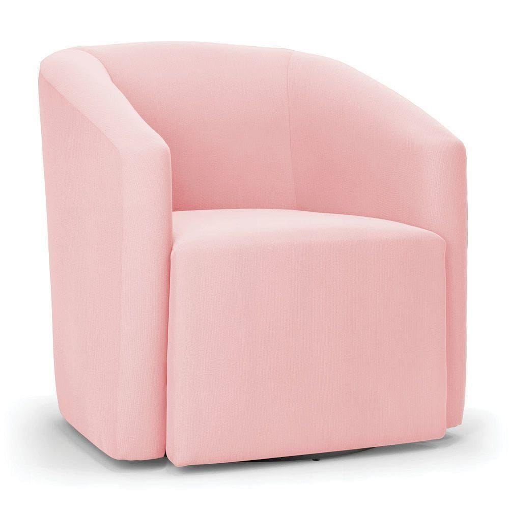 Poltrona Stella Max Suede Base Giratória - D`rossi Cor Rosa Bebê