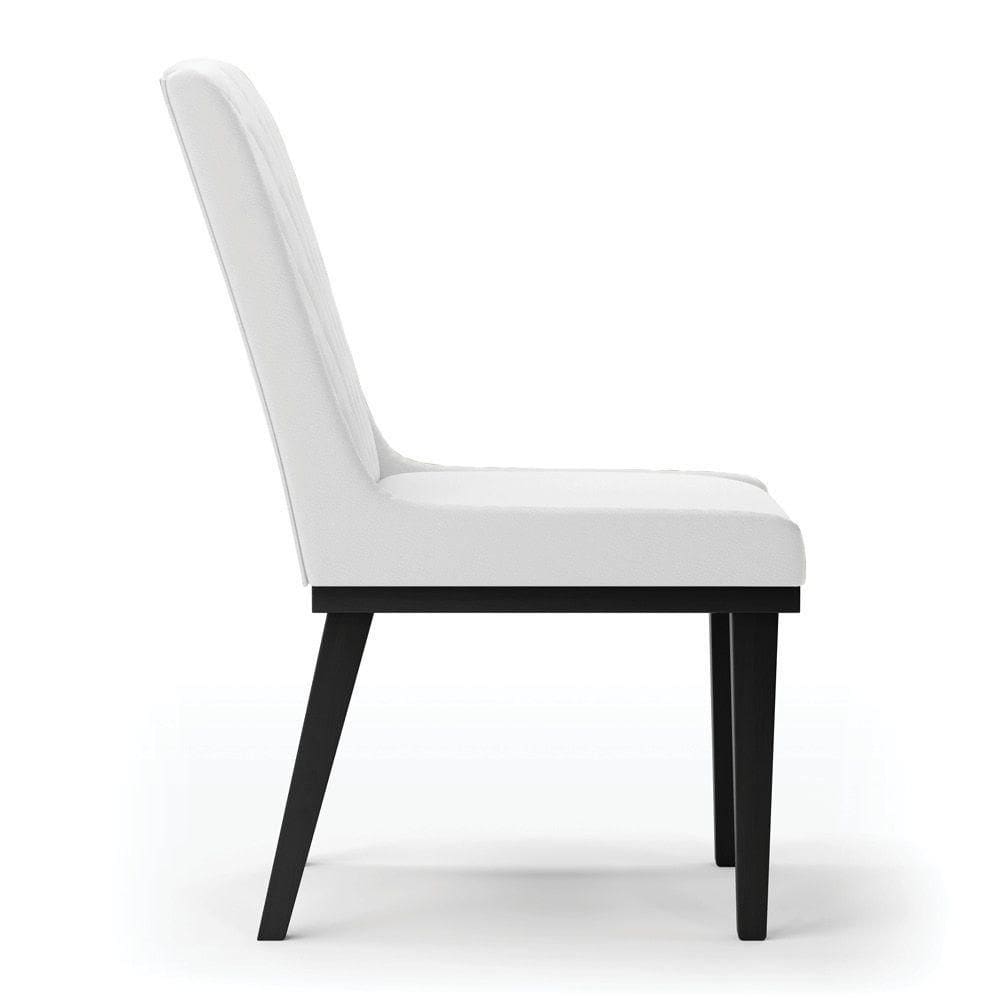 Cadeira Sala De Jantar Base Madeira Preto Kit 10 Sofia Sintético D03 - D`rossi Cor Branco