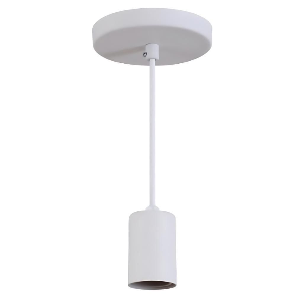 Pendente Copinho Soquete Luminária Lustre Alumínio Branco Branco
