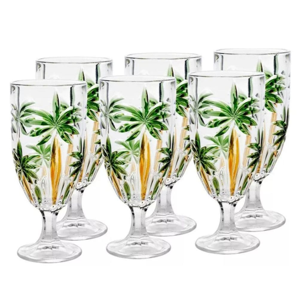 Conjunto de Taça Wolff: Elegância Verde