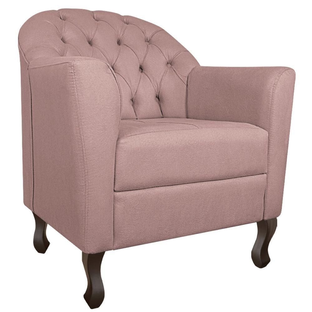 Poltrona Decorativa Julia Linho - Adj Decor Cor Rosê