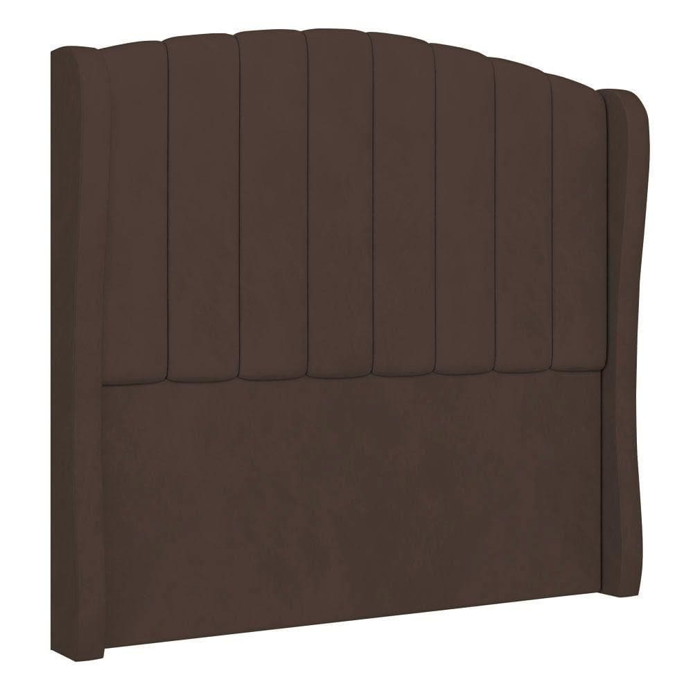 Cabeceira Casal Queen Cama Box 160cm Glenda I02 Veludo Marrom Mpozenato