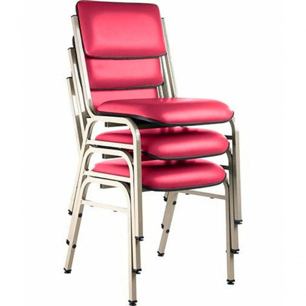 Kit Com 3 Cadeiras Para Auditórios Linha Hotel Smart Rosa