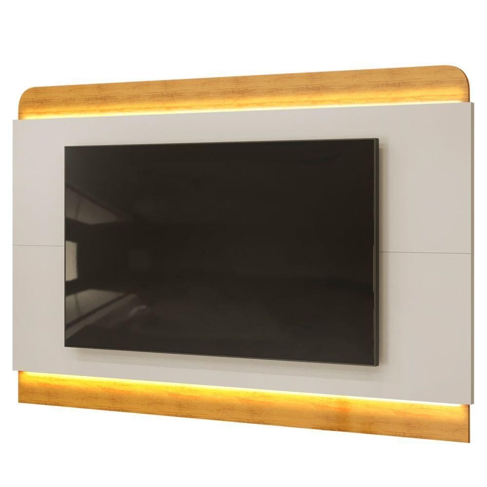 Painel Para Tv Suspenso 75 Pol 219cm Pés Madeira Collie D04 Cedro-bali