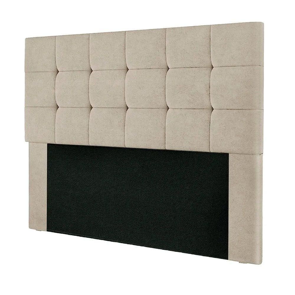 Cabeceira Cama Box Queen 1,60 Suede Julia Shop Das Cabeceira Bege