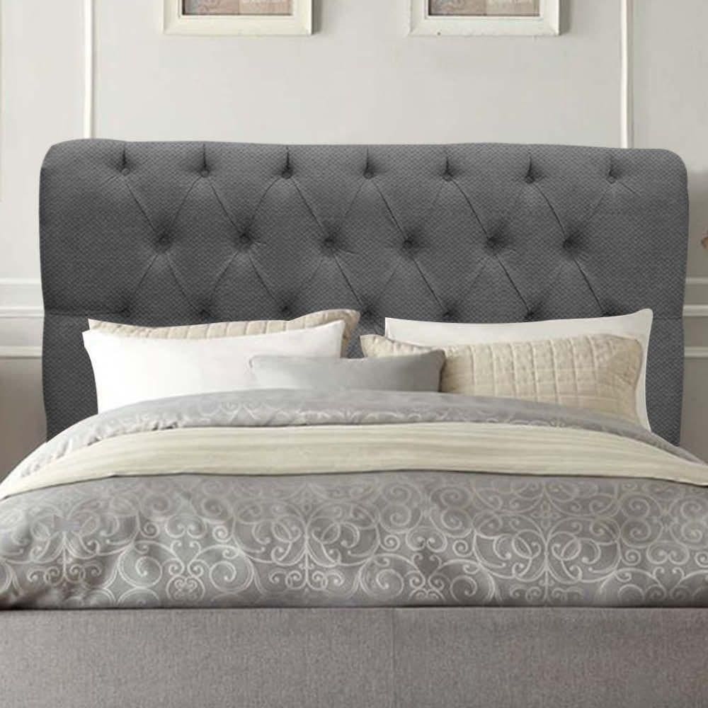 Cabeceira Estofada Paris 140cm Casal Para Cama Box Quarto Linho Cinza - Gat Magazine