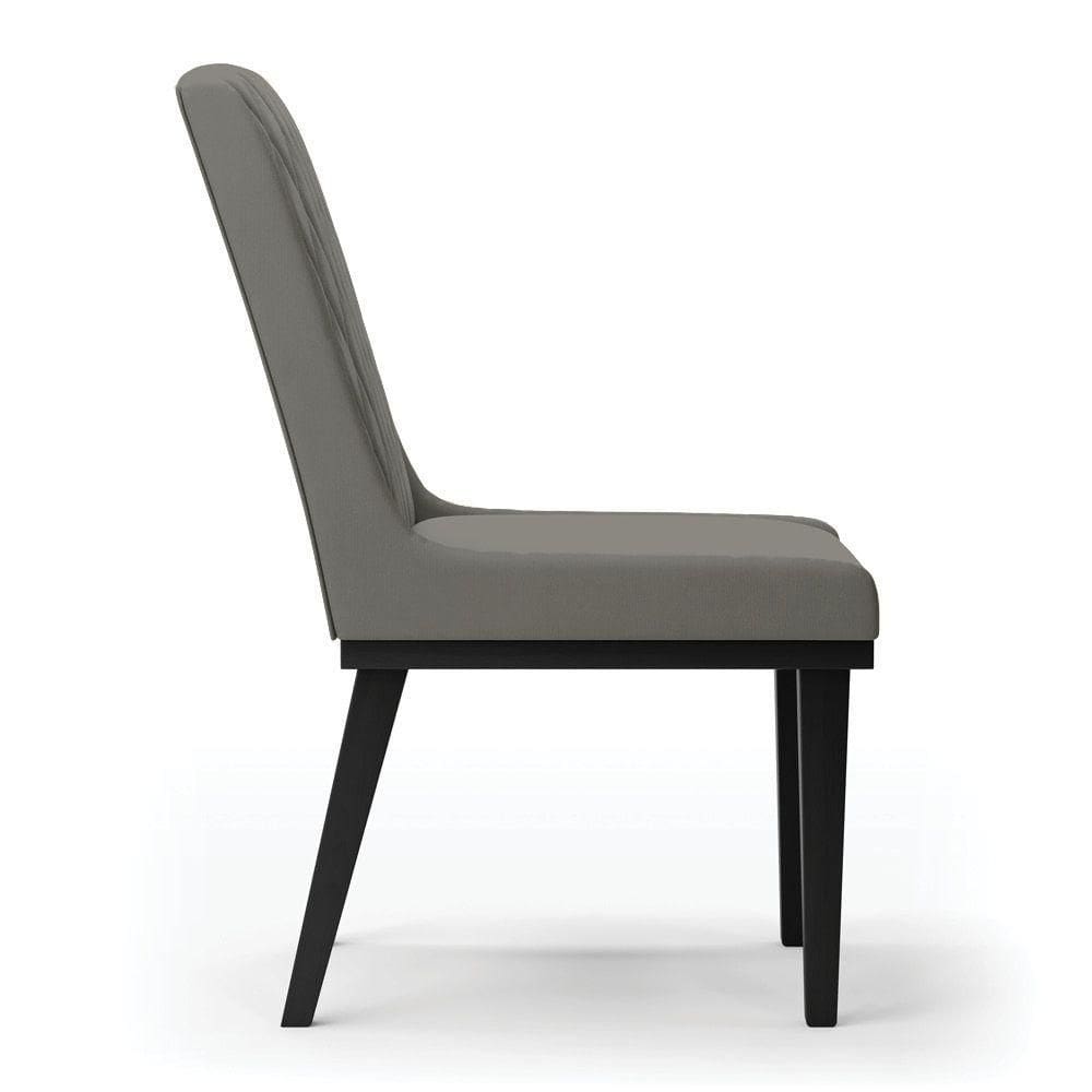 Cadeira Sala De Jantar Base Madeira Preto Kit 10 Sofia Suede D03 - D`rossi Cor Grafite