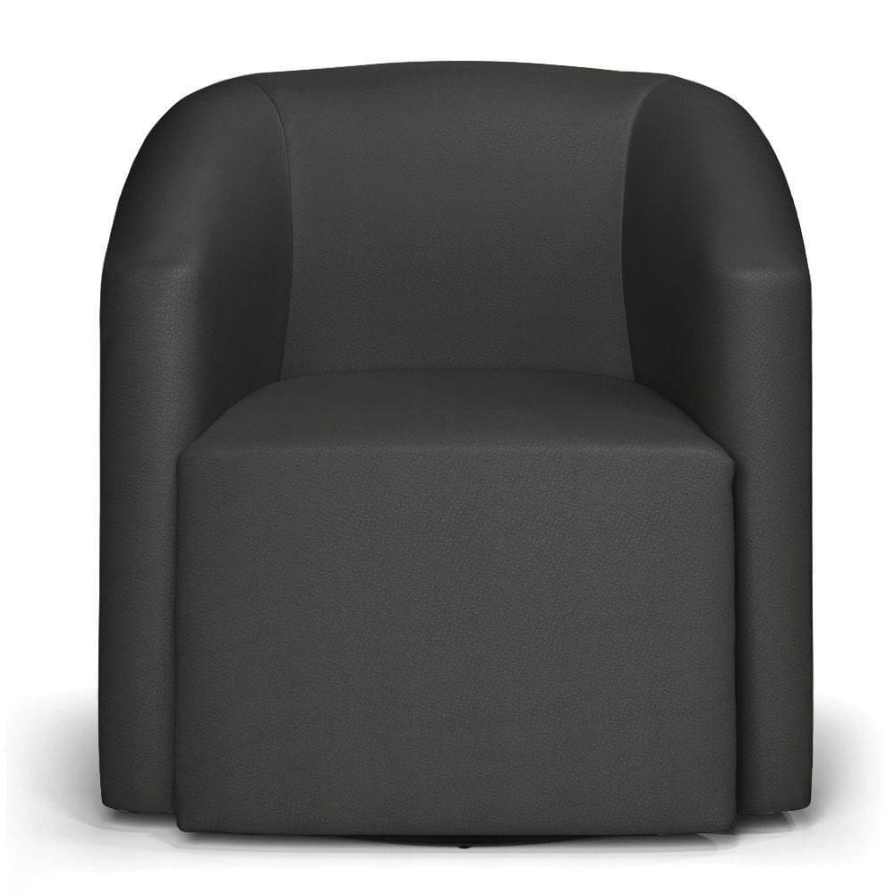 Kit 2 Poltronas Stella Max Corino Preto Base Giratória - D`rossi