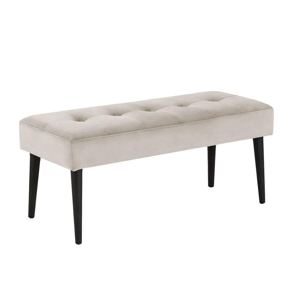 Banco Estofado Theo 1,20m Suede Bege - Inova Decor
