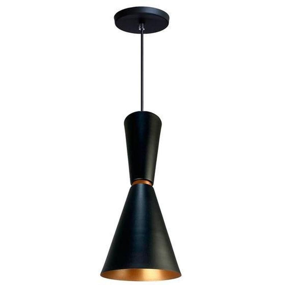 Lustre Pendente Cone Moderno Mesa Balcão Preto Iluminar Ambiente