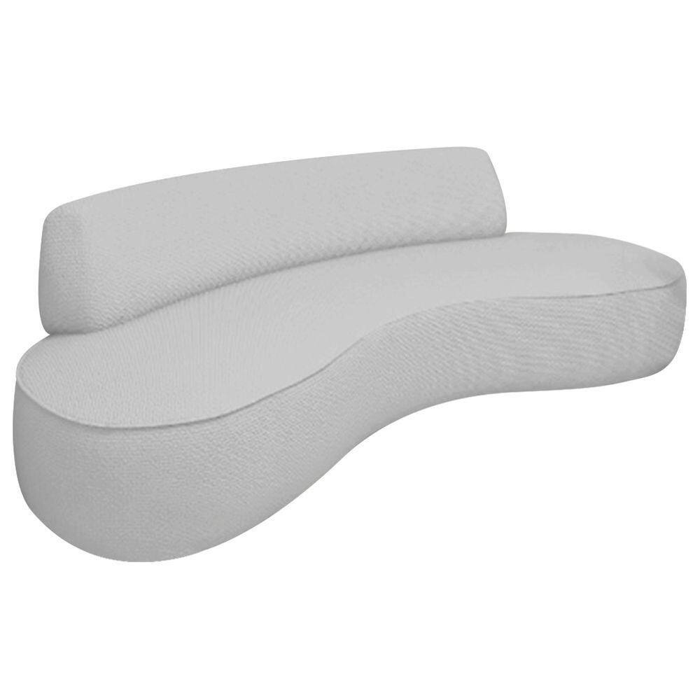 Sofá Curvo 3 Lugares Amsterdã 200cm Linho - Adj Decor Cor Cinza Claro