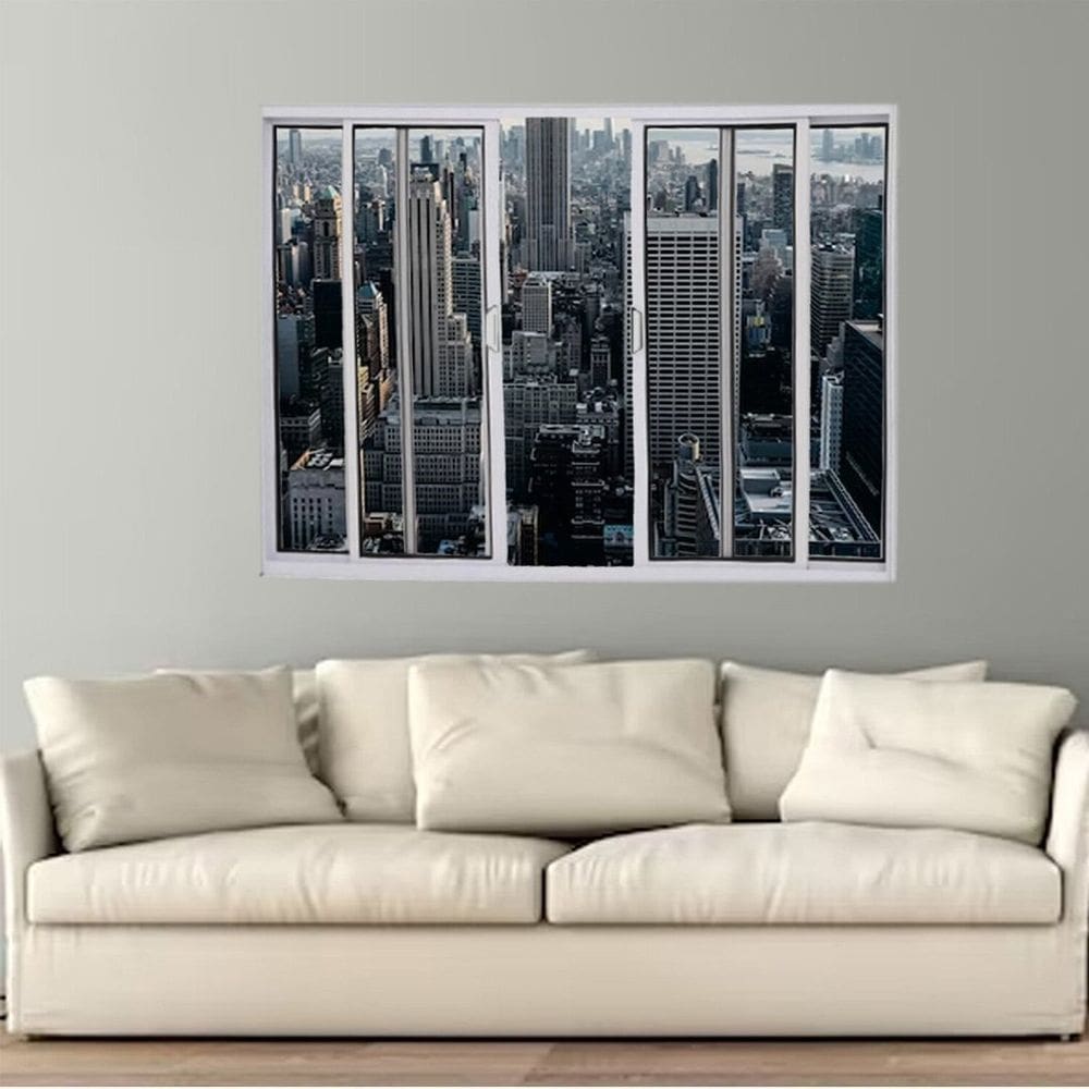 Janela Vitrô de Alumínio 4 Folhas 120 x 120cm Modular Esquadrias Bergame Branco