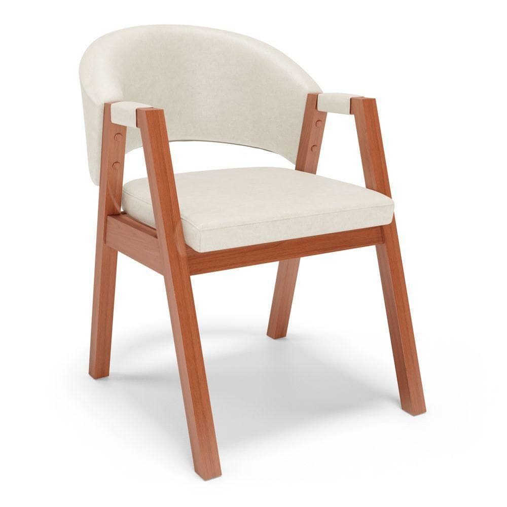 Cadeira De Jantar E Living Anisha Estofada Couríssimo Bege - Desk Design