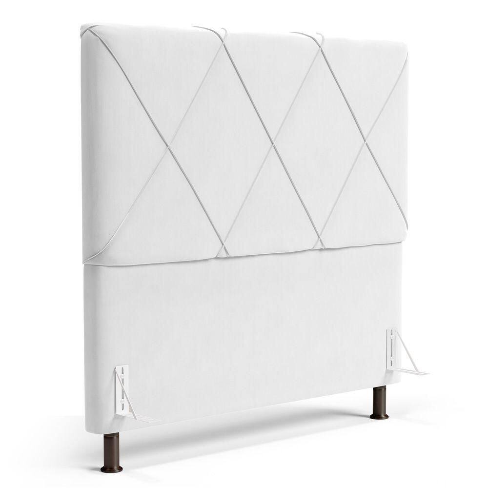 Cabeceira Cama Box Casal King Size Mel 195cm Com Frame Sintético Branco - Desk Design