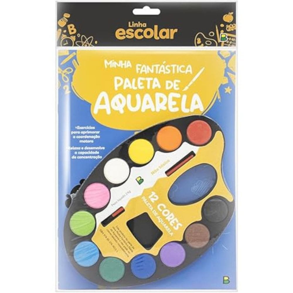 Linha escolar minha fantástica paleta de aquarela