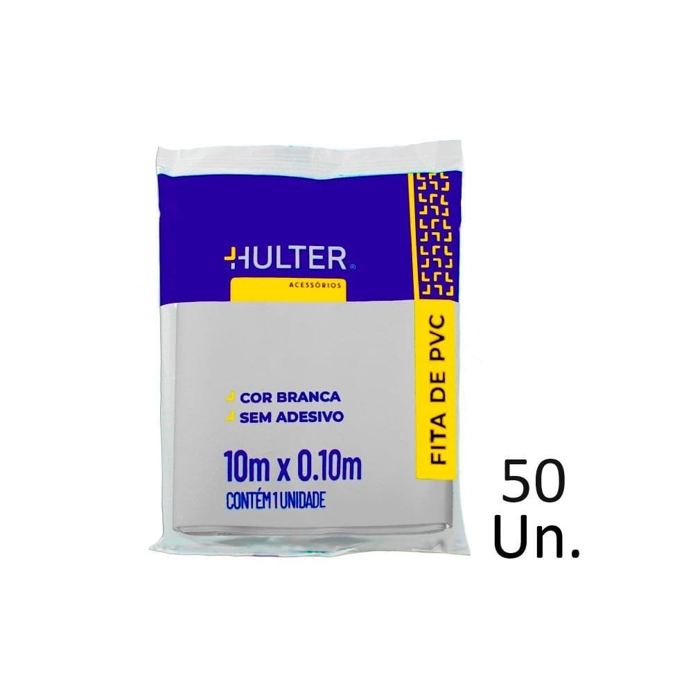 Kit 50 unidades Fita PVC sem Adesivo Hulter HT110BA Branca