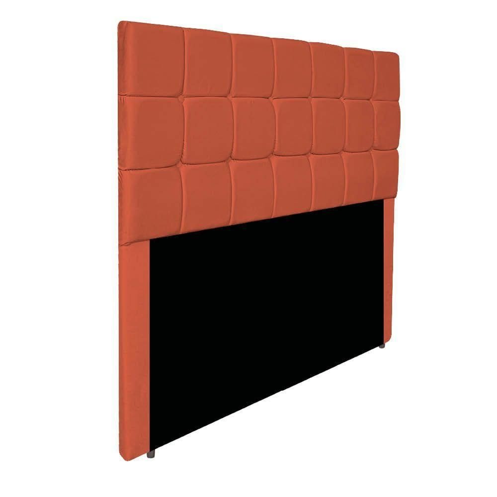 Cabeceira Estofada Manchester 140 Cm Casal Suede - Doce Sonho Móveis Cor Terracota